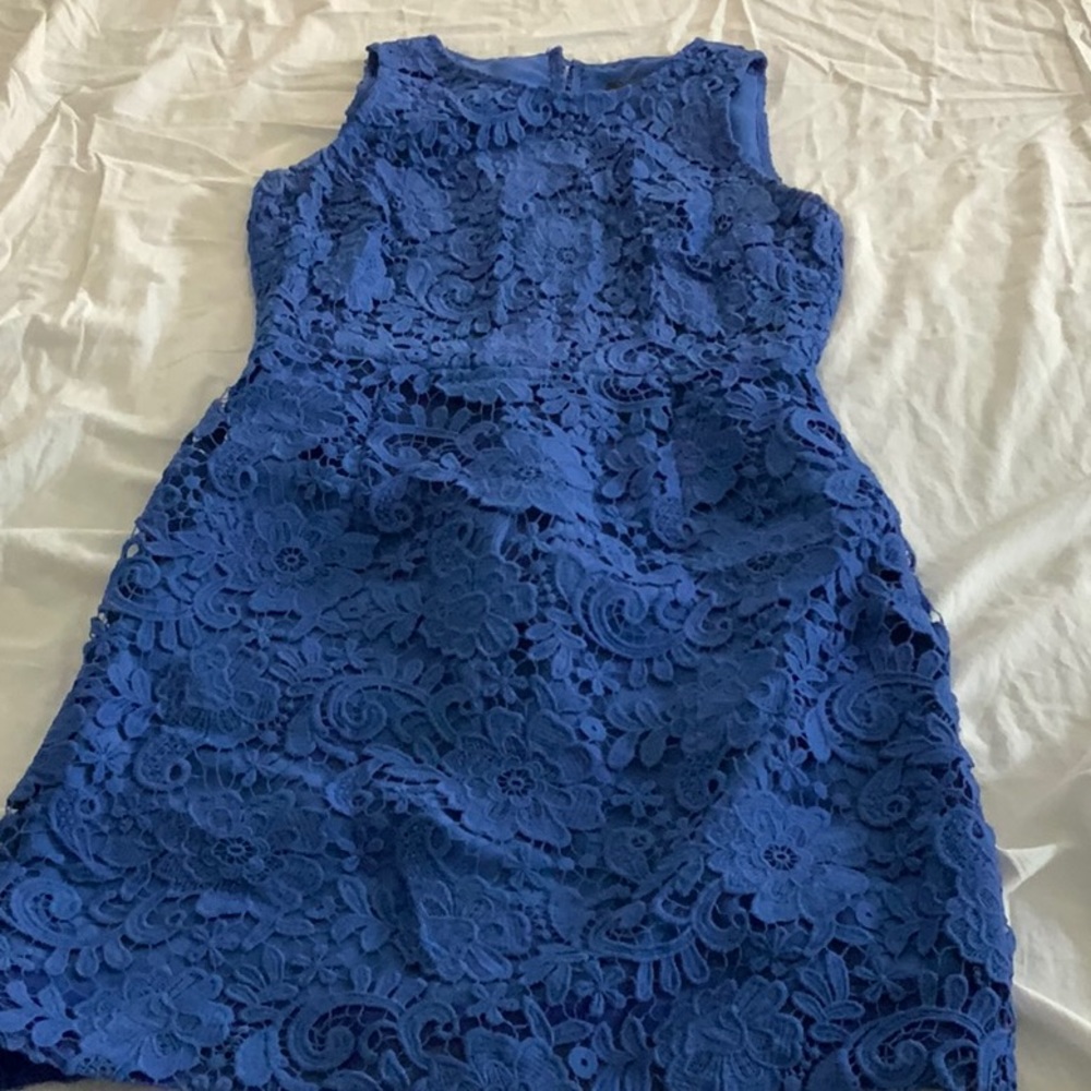 Cobalt blue Lacey detailed dress